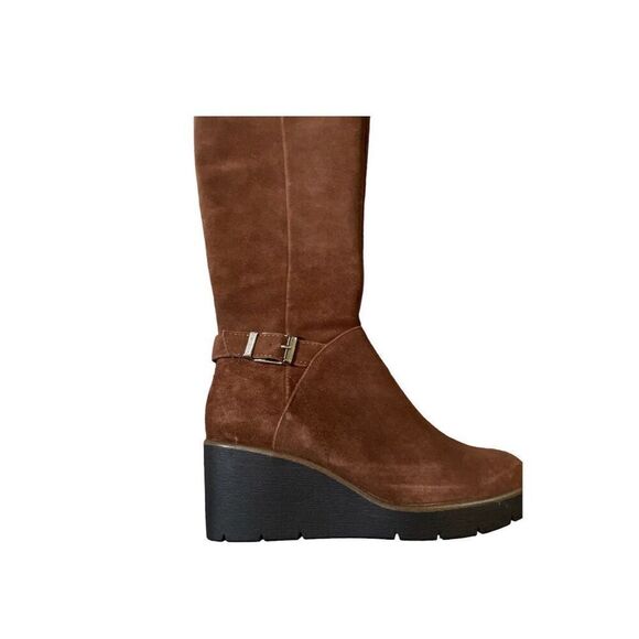 Atlinaa Wedge Riding Boots, size 6.5 color cognac - Picture 5 of 8